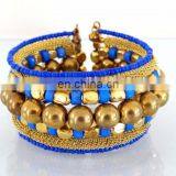 Pearl Beaded Wholesale Fashion Bangle-Kada-Bracelets-Indian Imitation Costume Cuff Bracelet-party Wear Cuff Bracelet thumbnail-1