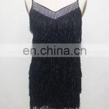 Black Color Sexy Long Tassel Salsa Dance Dress for Women L-7050# thumbnail-1