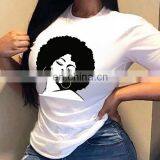 Head Print T-shirt Women European and American New Round Neck Short Sleeve Loose All-match Blouse T thumbnail-1