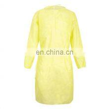 Disposable PP Isolation Gown Elastic Cuff Protection Clothing Yellow