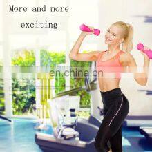 Wholesale Cheap Round Color Vinyl Neoprene Coated Weightlifting Rubber Dumbbell Set thumbnail-5