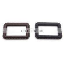 Rectangular Brown Black Custom Waterproof Genuine Leather Covered Belt Buckles thumbnail-2