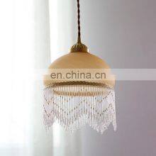 Luxury Metal Pendant Lighting For Bedroom Handmade Leaves Modern Cylinder Chandelier Lamp thumbnail-5