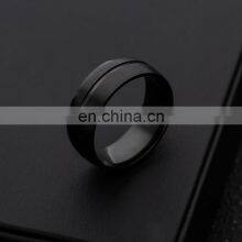 8mm Men's Black Simple Ring Fashion Stainless Steel Ring Birthday Gift Party Men's Jewelry Joyas de Hombre thumbnail-5