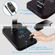 LED Desk Lamp 30/60 Mins TtimerHigh End Table Lamp With Wireless Charging Usb Bedside Timer Function thumbnail-4