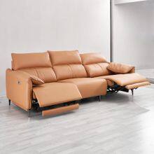 New Modern Minimalist Designer Leather Sofa Straight Row Living Room Three-Position Armrest Folding Multifunctional Sofa