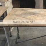 RE-1524 Wood Table With Wheels Vintage Wooden Office Table Quality Choice thumbnail-2