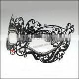 Carnival Venice Mask Exotic Black Metal Mardi Gras Laser Cut Venetian Masquerade Cosplay Mask thumbnail-2