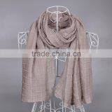 2016 Newest Check Pattern Embossed Plain Viscose Women Scarf thumbnail-3