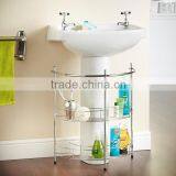 2 Tier Bathroom Under Basin Sink Storage Shelf Rack & Towel Rail BR01