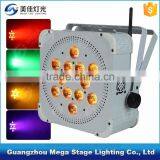 Wireless Battery 18w 6in1 12pcs Led Dmx 512 Led Flat Par Light