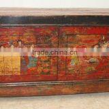 Antique Mongolia Two Door Cabinet Hand Painted