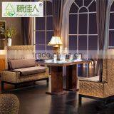 High Quality 4 Seat Pizza Hut Cafe Single Restaurant Wicker Woven Booth thumbnail-1