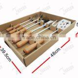 5 Pcs Stainelss Steel BBQ Tool Set With Wooden Handle thumbnail-2