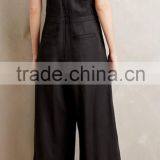 2016 Deep v Neck Sleeveless Design Black Fashion Jumpsuit thumbnail-3