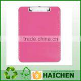 Neon Pink Transparent Plastic Clipboard, 9" x 12.5"