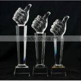 Thumb Shape Clear Cheap Crystal Trophy Award