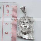Wholesale Fashion Hip Hop Jewelry Gold Plated 925 Sterling Silver CZ Created Diamond Jesus Face Head Pendant Piece Jesus Pendant thumbnail-2