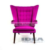 Replica Hans J Wegner Papa Bear Chair - Pink Fabric thumbnail-2