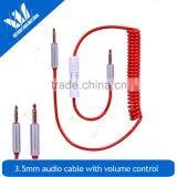 3.5mm Male to Male With Volume Control Stereo Cable for Apple Iphone Samsung Galaxy HTC Smartphones thumbnail-2