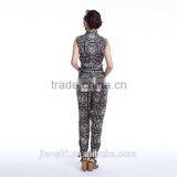 OEM Custom Made Ladies Suit Gray Color Casual Style Sleeveless Women Jumpsuit thumbnail-4