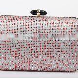China Custom Print Pure Colour Leisure Ladies Satin Bead Clutch Bags for Phone thumbnail-1