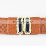 Ladies New Fashion Brown Color Elastic PU Ribbon Waist Belt thumbnail-3