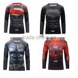 China Manufacturer Wholesale Men's Compression t Shirt Body Slim 3d Fiction Animal Color Tee Shirt Superman Clothing thumbnail-1