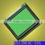 128x64 STN Positive Transflective Yellow Green LCD