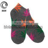 Fashion Colorful Leaves Custom Tube Ankle Socks