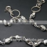Best selling zinc alloy skull waist chain belt