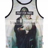 Wholesale 100% Cotton Custom Printed Mens Vest thumbnail-4
