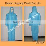 Light Blue Disposable Coverall With Hood thumbnail-1