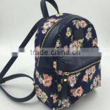 Colleage Favorite Printing Flower Canvas Backpack