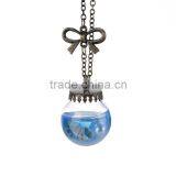 Blue Sea Ocean Glass Bottle Pendant Fashion Bottle Glass Pendant Mermaid Tears Shells Star Vial Necklace thumbnail-5