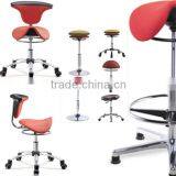 Triumph Boss Caressoft Plus Drafting Stool With Back Cushion / Chrome-finished Adjustable Stool Upholstered thumbnail-1
