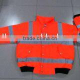 High Visibility Orange Reflective Safety Bomber Jacket thumbnail-1
