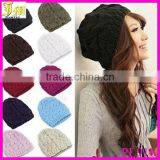 Fashion Warm Winter Women Beret Braided Baggy Beanie Hat Ski Cap 8 Colors Cheap Price thumbnail-1
