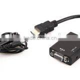 High Quality Hot Sale HD MI To VGA Converter With Audio Convex Head VGA Audio Converter Adapter Cable thumbnail-3