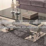 Simple Designs Black Glass Top Coffee Table Set thumbnail-2