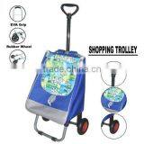 Folding Cart Bag Shopping Basket For Swivel Wheel Trolley Liner Rolling Utility thumbnail-1