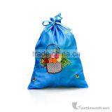 Hand Embroidered Drawstring Silk Bags, Handmade in Vietnam, Elegant Colour and Design thumbnail-2