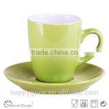 Colorful Two Tone Glaze Ceramic Cup and Saucer thumbnail-2