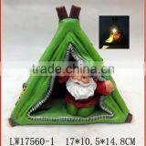 Green Tent Solar Light Polyresin Santa Claus Solar Room Light thumbnail-1