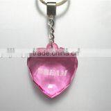 2015 China Different Color Acrylic Clear Hanging Decoration Transparency Heart With Key Ring thumbnail-2