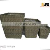 Plastic/PE Rattan Square With Liner Flower Planter thumbnail-2