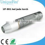 Aluminum Rechargeable Jade Identify Testing Side Switch Led Flashlight