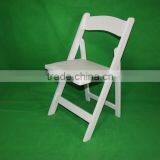 Cheap Wholesale White Wood Folding Wedding Chair With PVC Pad for Party Rental thumbnail-1
