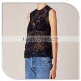 Ladies Lace Tops for Women 2016 Sleeveless Latest Design Sexy Net Tops for Girls thumbnail-3