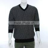 Houndstooth Pattern Jacquard Sweater Knitting Machine for V-neck Pullover Sweater ,jacquard Knitting Fabric for Men Sweater thumbnail-3